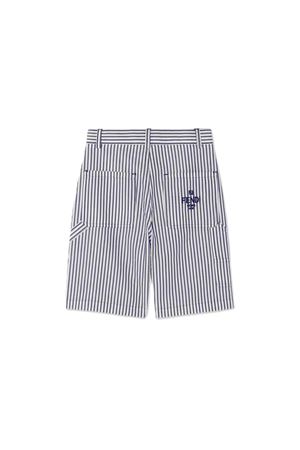 Bermuda in seersucker a righe FENDI KIDS | JMF585AVWPF1I11